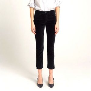 3x1 Velvet Higher Ground Mini Split Jeans in Black Velvet Sz 28